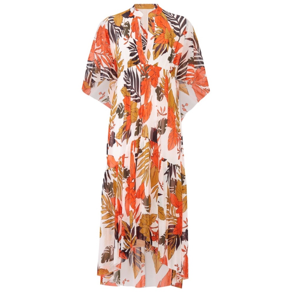 Fuzzi Leaf Print Tulle Dress | Sz M - Picture 4 of 5